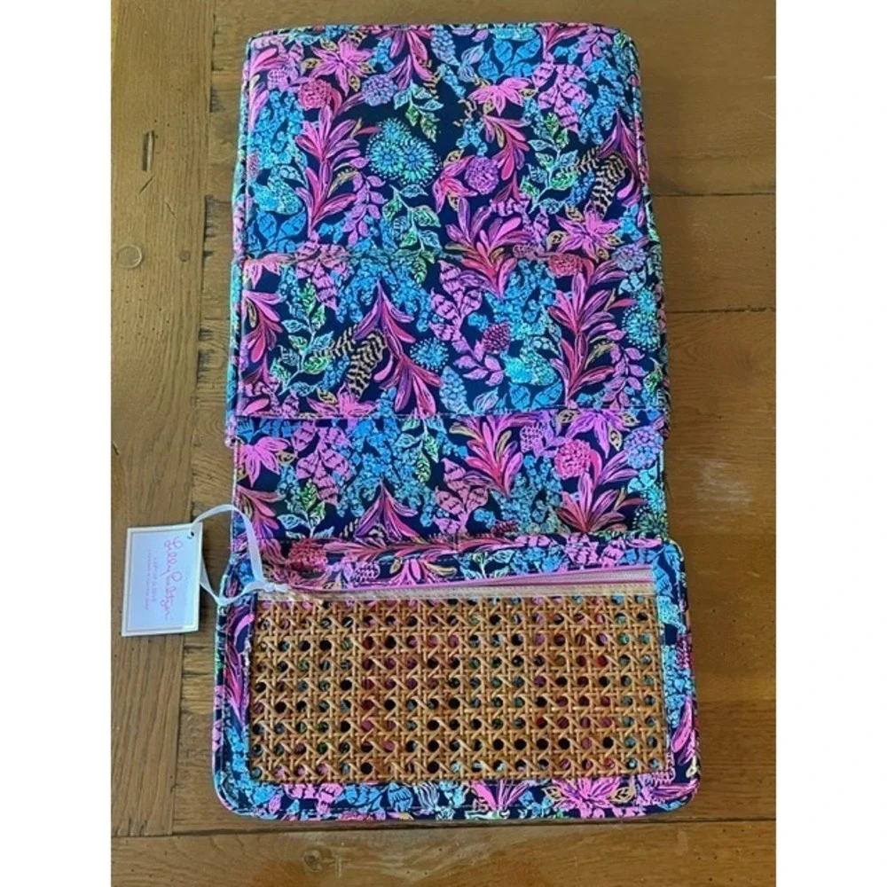 LILLY PULITZER Clutch CALYPSO COAST Padded Laptop Sleeve Bag Purse 14